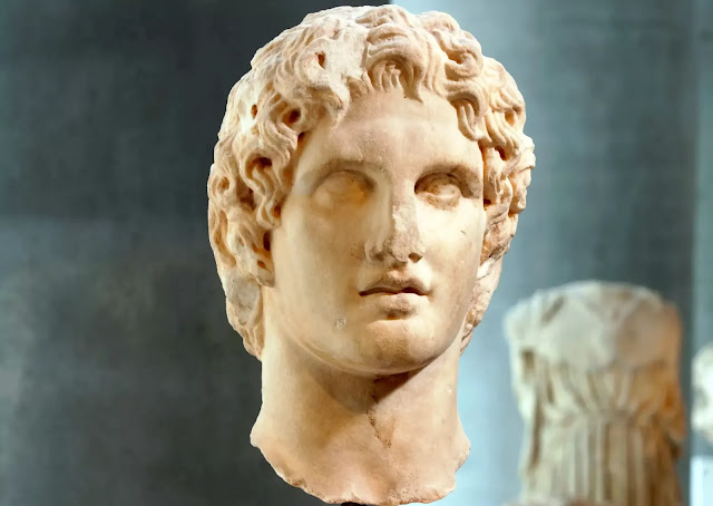 Μαρμάρινη προτομή του Μεγάλου Αλεξάνδρου, κλασική ελληνιστική τέχνη, Μουσείο Ακρόπολης