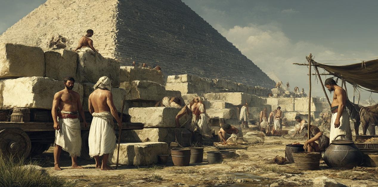 Οργανωμένοι εργάτες χτίζουν την πυραμίδα του Χέοπα στην Αίγυπτο – ποιοι έχτισαν τις πυραμίδες