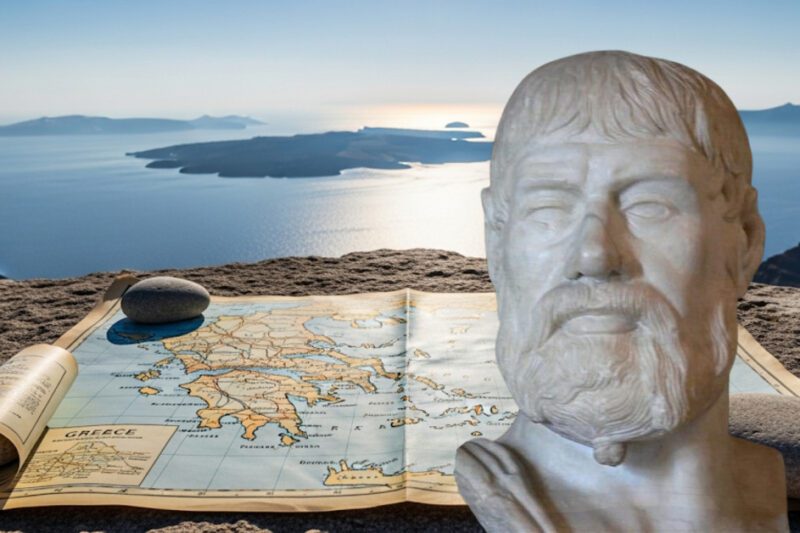 Παυσανίας: Ο περιηγητής που χαρτογράφησε την ψυχή της αρχαίας Ελλάδας - Εξώφυλλο βιβλίου με τίτλο «Παυσανίας: Χαρτογράφησε την Αρχαία Ελλάδα». Στο φόντο διακρίνεται ένας παλαιός χάρτης και στο προσκήνιο μια ζωγραφική απεικόνιση του Παυσανία να γράφει σε έναν πάπυρο. Στο κάτω μέρος αναγράφεται ο εκδοτικός οίκος «Εκδόσεις Μίλητος».