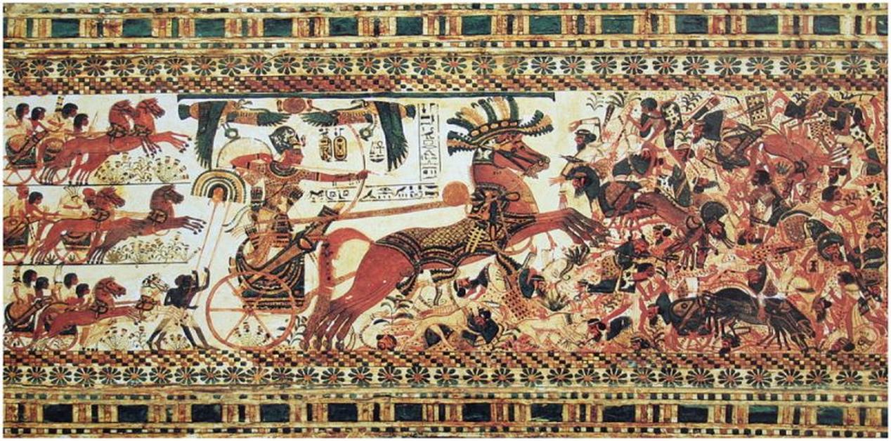 Η Μάχη της Μεγιδδώ – αιγυπτιακά άρματα του Τούθμωση Γ΄ εναντίον Χαναναίων