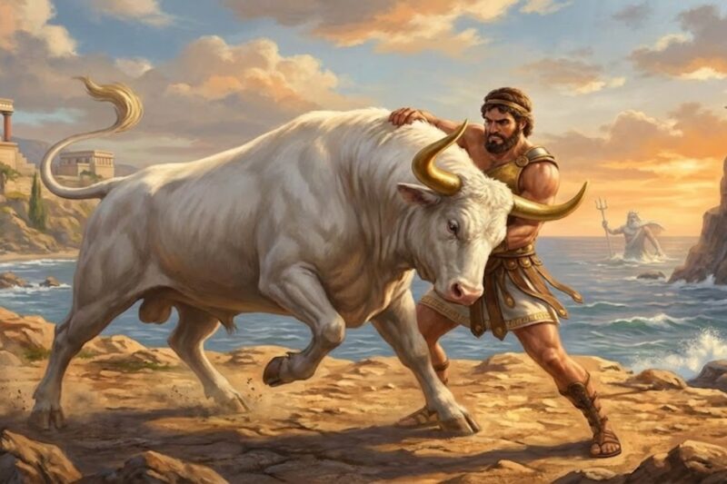 Ο Κρητικός Ταύρος: Το Μυθικό Θηρίο που Ένωσε τη Μοίρα του Ηρακλή και του Θησέα
