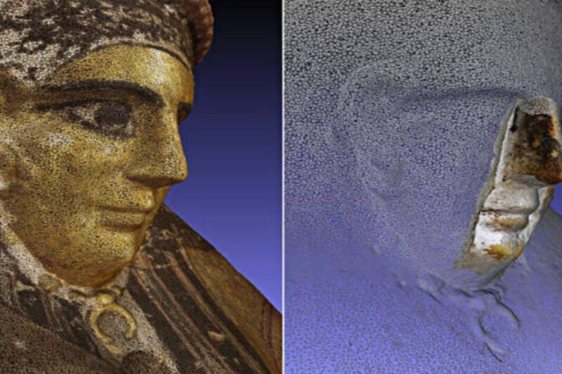 Ψηφιακή 3D απεικόνιση και σύγκριση γεωμετρίας αρχαίας αιγυπτιακής νεκρικής μάσκας με θραύσμα καρτονάζ.