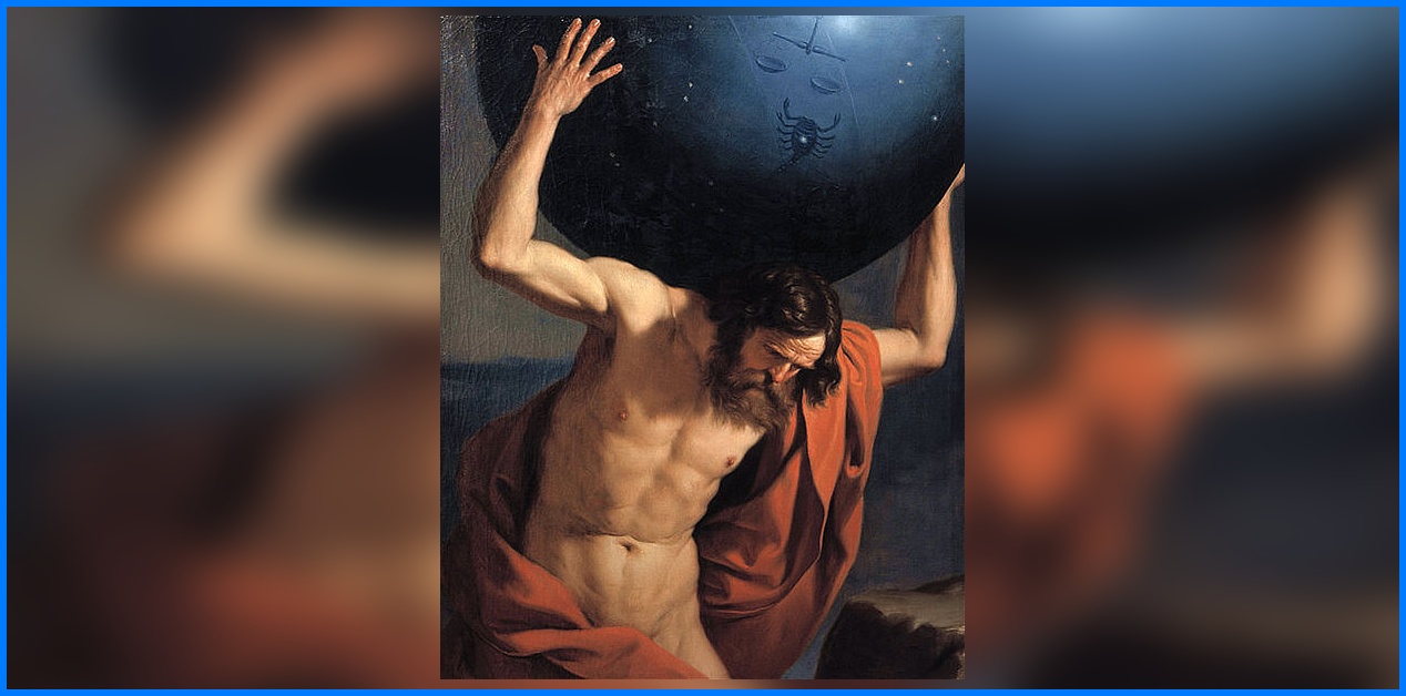 Ελαιογραφία του Άτλαντα που κρατά την ουράνια σφαίρα με τον Σκορπιό.