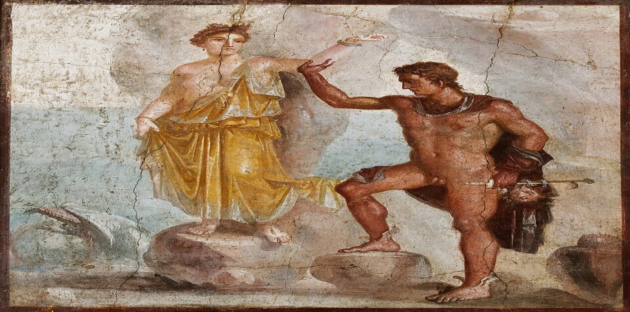 Αρχαία ρωμαϊκή τοιχογραφία που απεικονίζει τον Περσέα να σώζει την Ανδρομέδα, τους μελλοντικούς γονείς του ήρωα Πέρση.